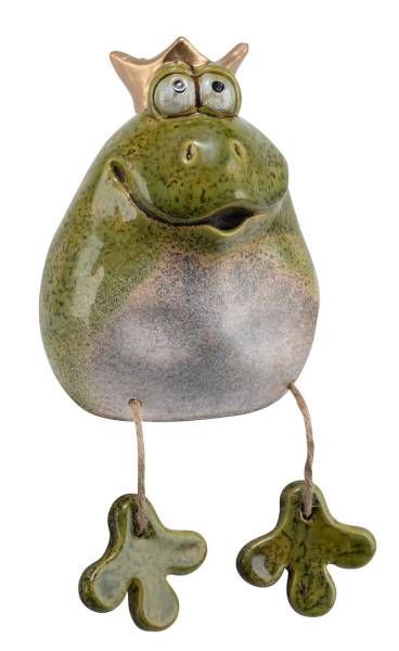 Figur FROSCHKÖNIG in creme aus Stein