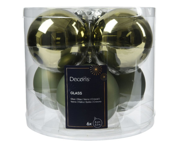 Weihnachtskugel-Box ROSMARIN in grün aus Glas