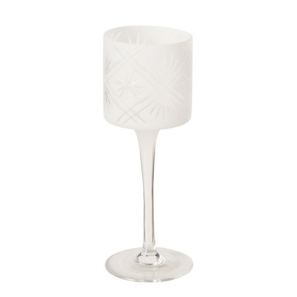Windlicht CARVO in weiß aus Glas