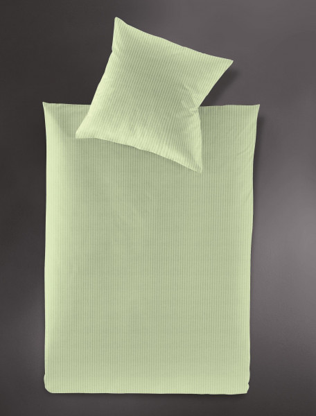Bettwäsche LUMEN Jersey in grün aus Baumwolle