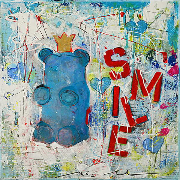 Keilrahmenbild SMILE in bunt