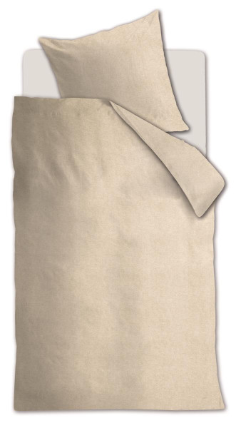 Bettwäsche FROST Biber in beige aus Baumwolle
