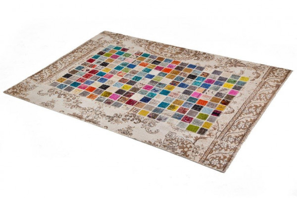Teppich PATCHWORK in natur aus Wolle
