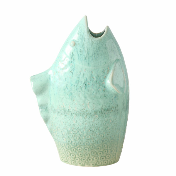 Vase AZURA in türkis aus Porzellan