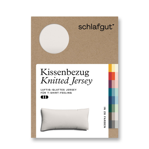 Kissenbezug Knitted Jersey in sand aus Mischgewebe