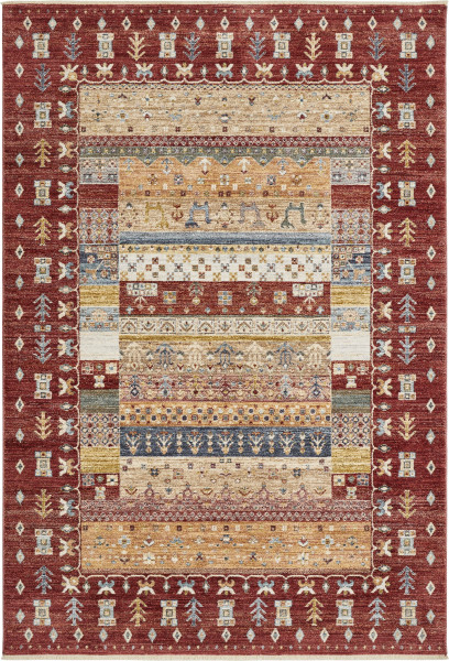 Webteppich NOMAD in rot aus Polyester