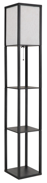 Stehleuchte TABITHA in schwarz aus Holz
