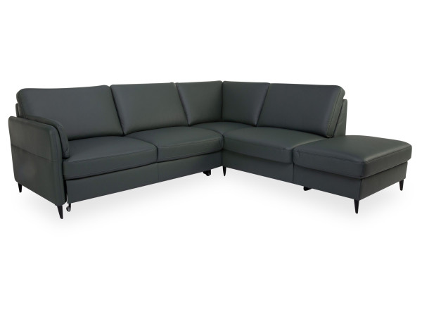 Polsterecke SYSTEMPOLSTER ZAZOU in grau aus Leder