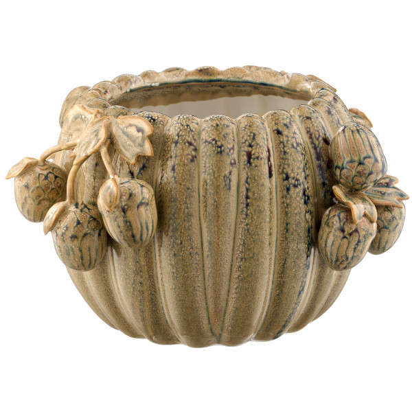 Schale mit Eicheln in beige aus Keramik