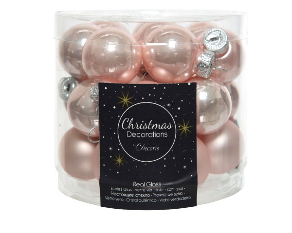 Weihnachtskugel-Box PUDERROSA in rosa aus Glas