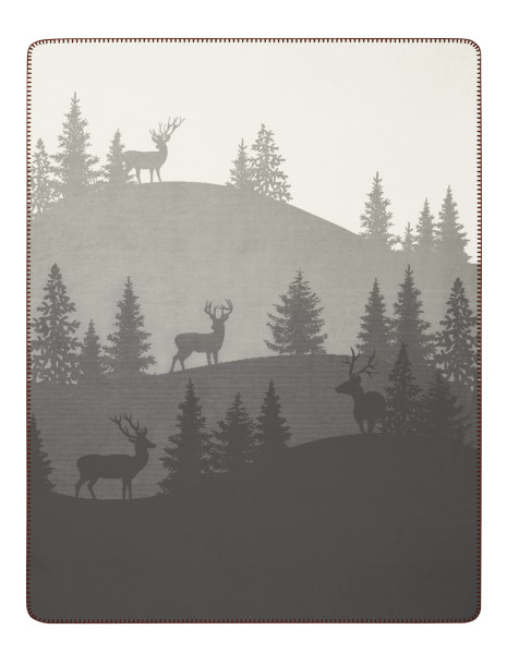 Wohndecke DEERLIGHT in grau aus Mischgewebe