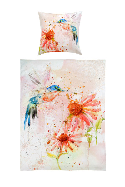 Wendebettwäsche KIRA Satin in weiß aus Baumwolle