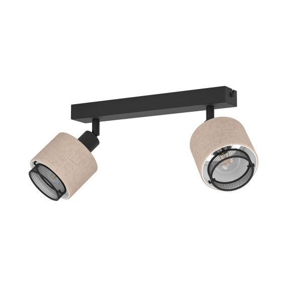 Wand-/Deckenspot ROSLEY in schwarz aus Metall