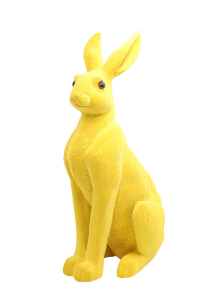Hase FLOCKY in gelb aus Polyresin