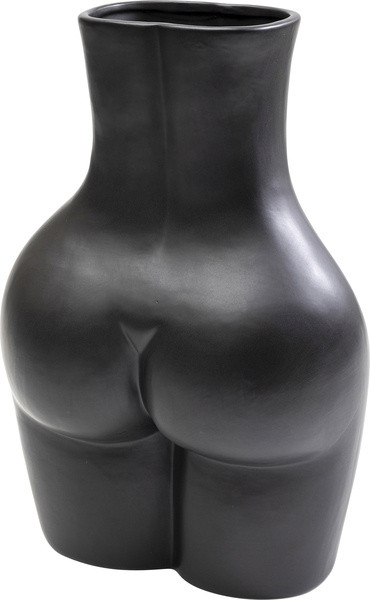 Vase Donna in schwarz aus Keramik