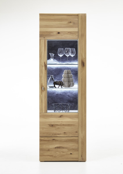 Vitrine HARPER IZAMAL in Alteiche aus Massivholz