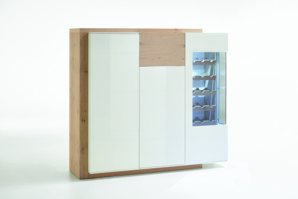 Highboard MONDO ELEGANCE in weiß aus Lack