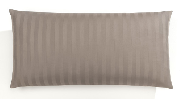 Kissenhülle JACQUARD Satin in taupe aus Baumwolle
