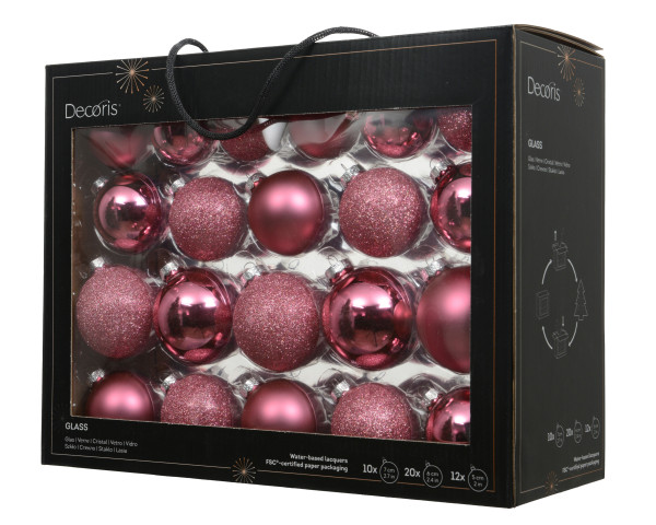 Weihnachtskugel-Box MAXI BLÜTENROSA in rose aus Glas