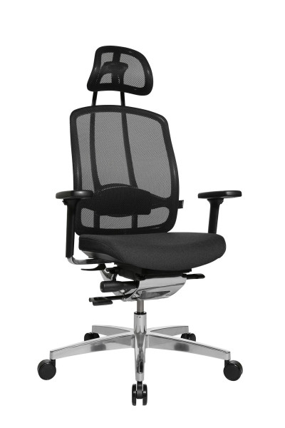 Drehstuhl WAGNER AluMedic 10 in schwarz aus Stoff
