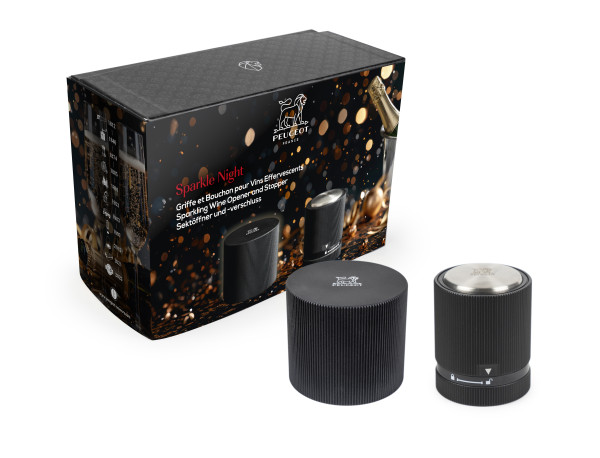 Champagneröffner SPARKLE NIGHT in schwarz aus Aluminium