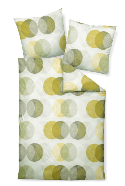 Bettwäsche PALERMO Mako-Satin in grün aus Baumwolle