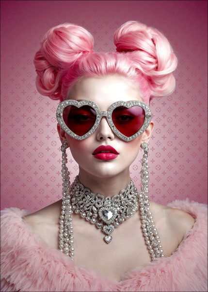 Aludibondbild BLING BLING LADY in mehrfarbig aus Metall