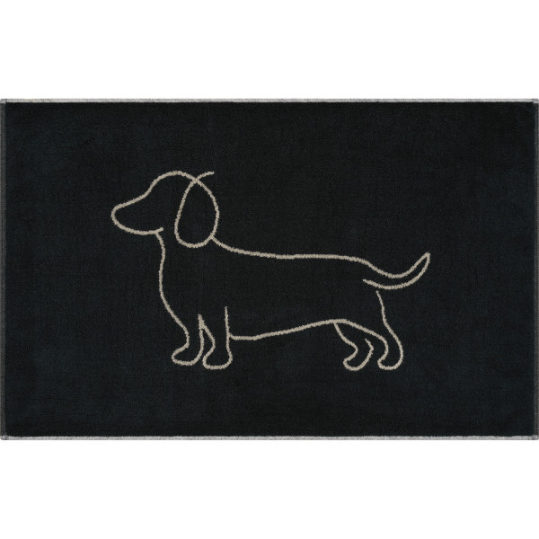 Badematte WE LOVE DOGS in schwarz aus Baumwolle
