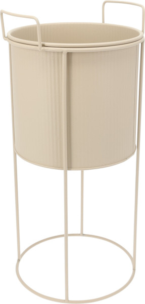 Übertopf auf Fuß in sand aus Zink