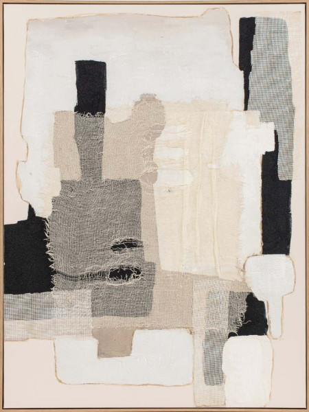 Gemälde HARMONY OF OPPOSITES in beige aus Holz