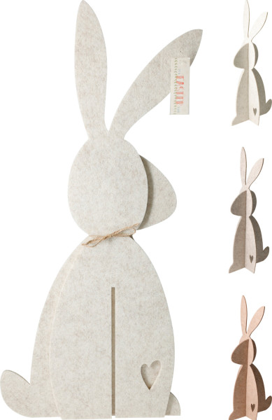 Hase in natur aus Filz