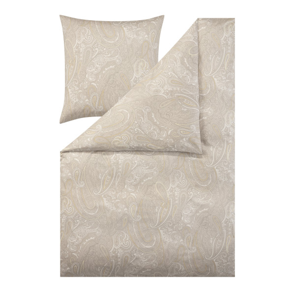 Bettwäsche NATHAN Mako-Jersey in beige aus Baumwolle