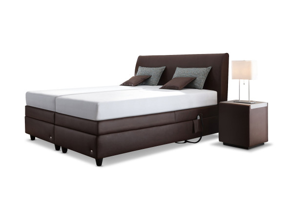 Boxspringbett RUF MERCATA in dunkelbraun aus Kunstleder