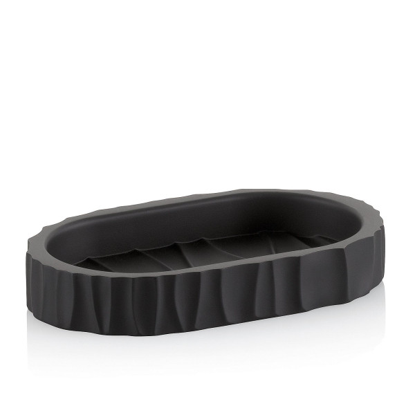 Seifenschale MERIDA in schwarz aus Polyresin
