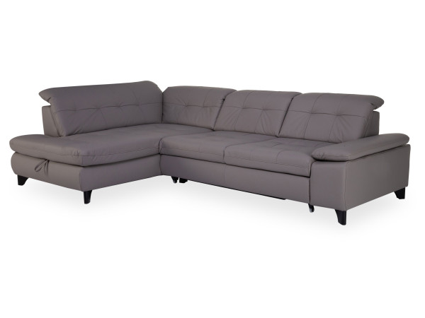 Polsterecke SYSTEMPOLSTER MARLA in Granit aus Leder
