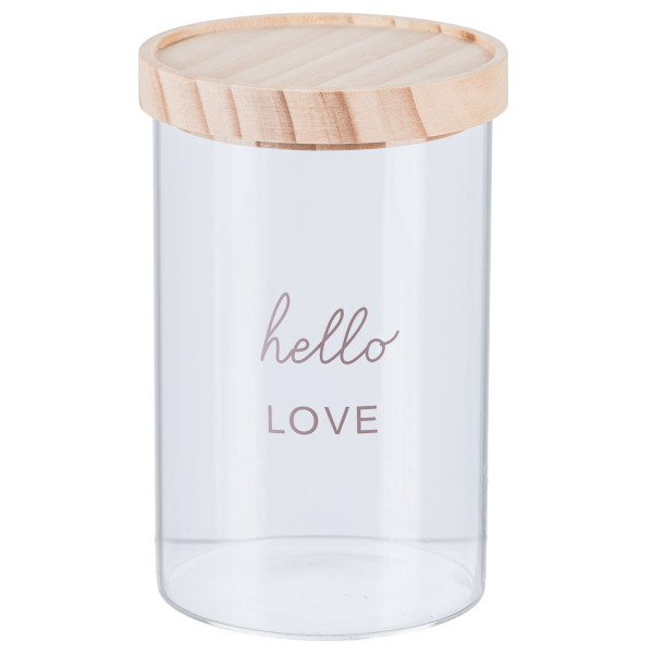 Vorratsdose HELLO in klar aus Glas