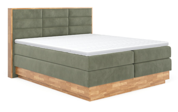 Boxspringbett VALMONDO INCANA in grün aus Stoff