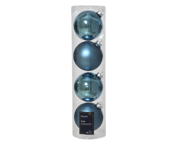 Weihnachtskugel-Box FOLKLOREBLAU in blau aus Glas
