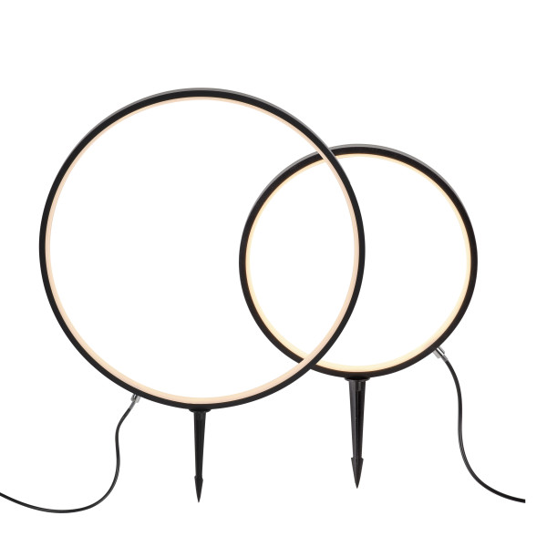 Erdspießleuchte ZIRKULU in schwarz aus Metall