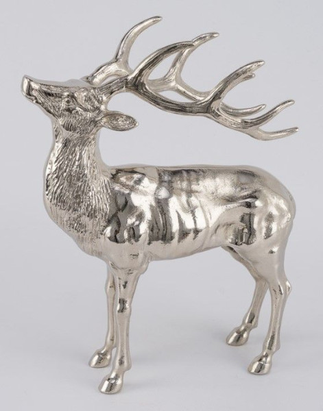Hirsch in silberfarben aus Aluminium